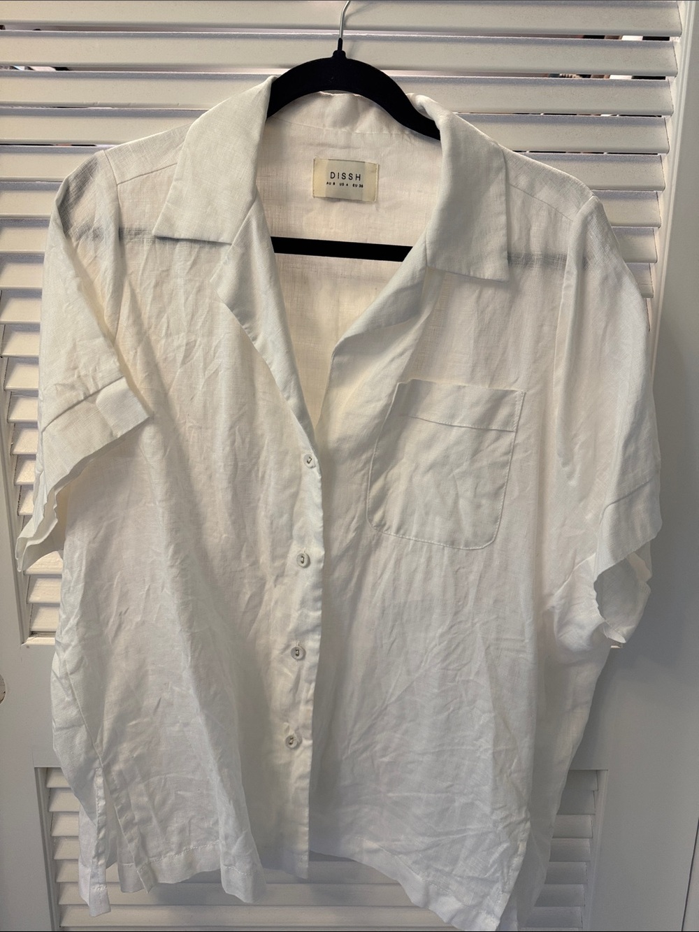 DISSH White Relaxed Linen Camp Shirt